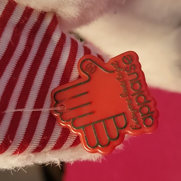 8 Inch Vintage 80's Christmas Dreams Applause Candy Cane White Elephant Plush - Picture 4 of 6